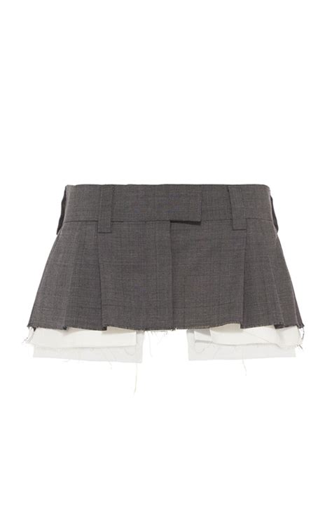 miu miu saia|Camel/grey Plaid Skirt .